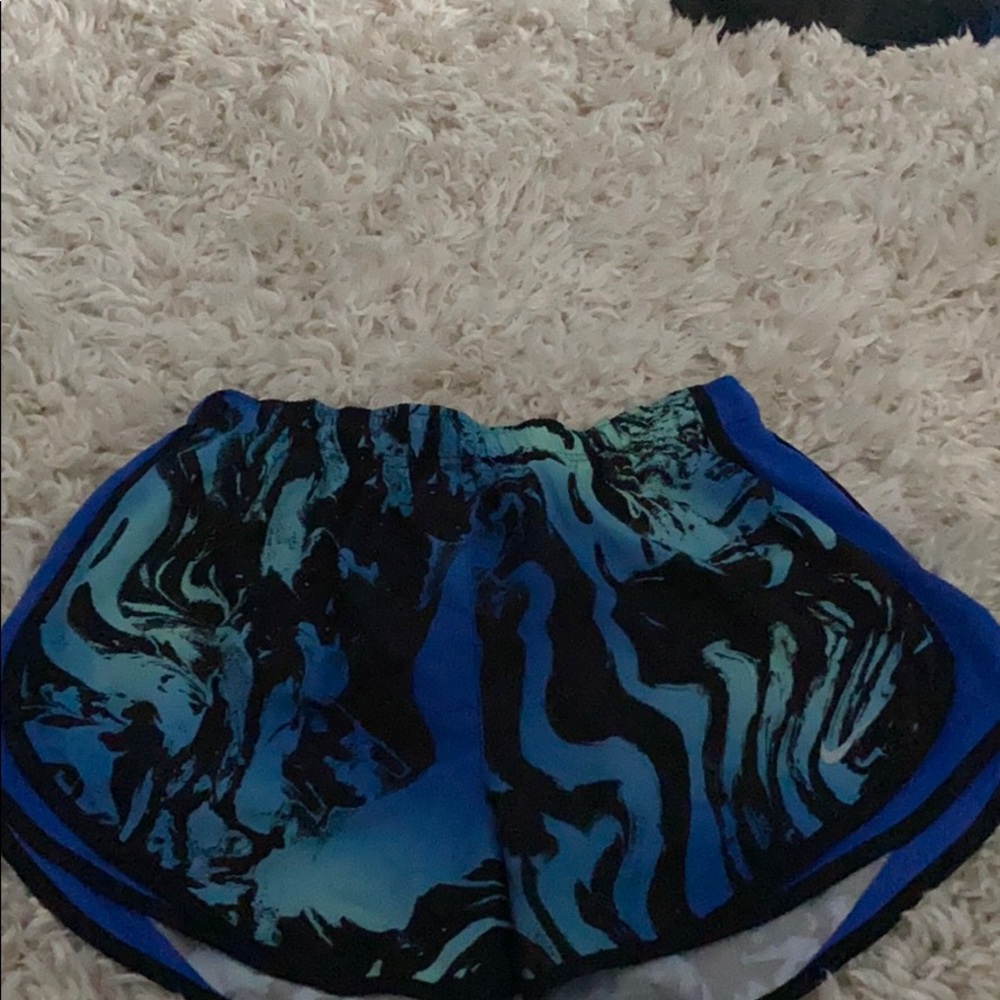 Blue and black nike shorts